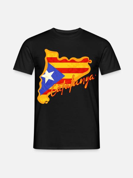Ich liebe Katalonien, Karte von Katalonien - Männer T-Shirt - Schwarz