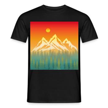 Montagne Nature Coucher de soleil - T-shirt homme - noir - Devant - AI Model Male 178 light (178cm)