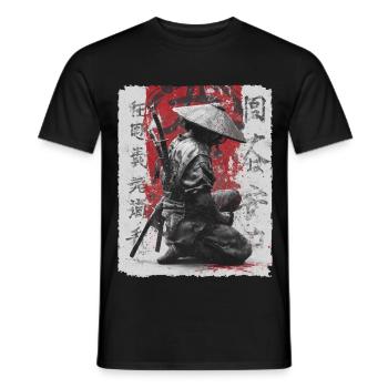 Épée de samouraï, guerrier japonais, combattant ninja - T-shirt homme - noir - Devant - AI Model Male 178 light (178cm)