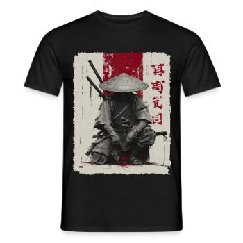Épée de samouraï, guerrier japonais, combattant ninja - T-shirt homme - noir - Devant - AI Model Male 178 light (178cm)
