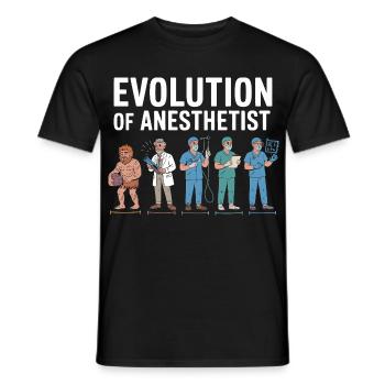 Evolution of Anaesthesiologists Illustration - Men's T-Shirt - black - Front - AI Model Male 178 light (178cm)