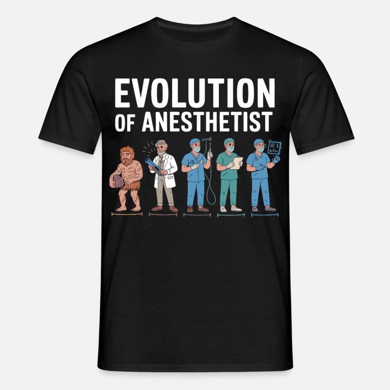 Evolution der Anästhesisten Illustration - Männer T-Shirt - Schwarz