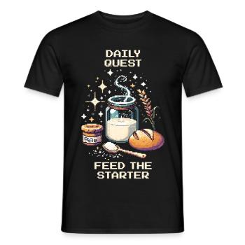 Daily Quest: Feeding Starter | Sourdough - Men's T-Shirt - black - Front - AI Model Male 178 light (178cm)