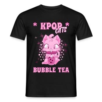 K-Pop Chaton au Bubble Tea Corée du Sud Séoul - T-shirt homme - noir - Devant - AI Model Male 178 light (178cm)