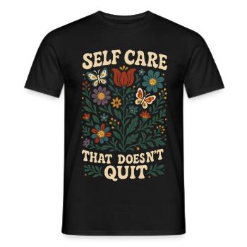 Self-care that never stops: Mindfulness - Men's T-Shirt - black - Front - AI Model Male 178 light (178cm)