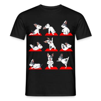 Mignon bouledogue français yoga poses drôle chien amoureux des - T-shirt homme - noir - Devant - AI Model Male 178 light (178cm)