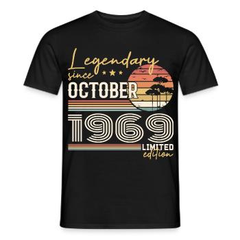 Cadeau Octobre 1969 - Génial Depuis Octobre 1969 - T-shirt homme - noir - Devant - AI Model Male 178 light (178cm)