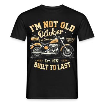 Geburtstag October 1977 Jahrestag oktober 1977 - Männer T-Shirt - Schwarz - Vorne - AI Model Male 178 light (178cm)