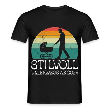 Future papa SUR LA ROUTE AVEC STYLE À PARTIR DE 2026 - T-shirt homme - noir - Devant - AI Model Male 178 light (178cm)