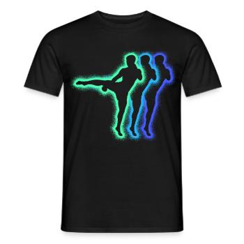 Muay Thai Kickboxer Silhouettes Boys Kickboxing - Men's T-Shirt - black - Front - AI Model Male 178 light (178cm)