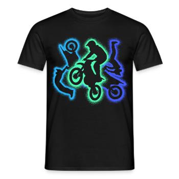 Dirt Biker Dirtbike Silhouetten Herren Motocross - Männer T-Shirt - Schwarz - Vorne - AI Model Male 178 light (178cm)