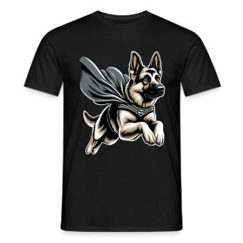 Super Dog German Shepherd Cape Gift - Men's T-Shirt - black - Front - AI Model Male 178 light (178cm)