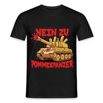 Nein zu Pommespanzer Sport Gym - Männer T-Shirt - Schwarz - Vorne - AI Model Male 178 light (178cm)