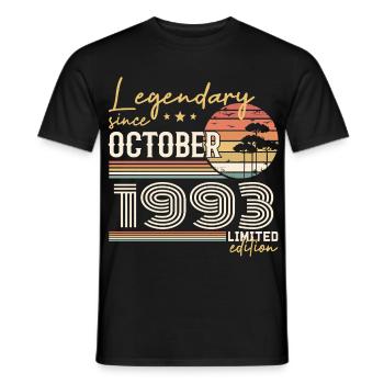 Oktober 1993 Geschenk - Genial seit Oktober 1993 - Männer T-Shirt - Schwarz - Vorne - AI Model Male 178 light (178cm)
