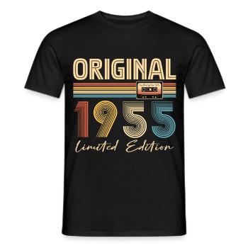 Birthday 70 Years Original 1955 Party Gift - Men's T-Shirt - black - Front - AI Model Male 178 light (178cm)