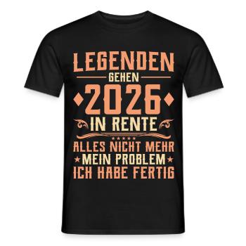 Le leggende vanno in pensione nel 2026 - Addio collega - T-shirt uomo - nero - Fronte - AI Model Male 178 light (178cm)