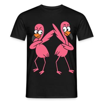 Zwei lustige tanzende Flamingos, Dabbing Giraffen - Männer T-Shirt - Schwarz - Vorne - AI Model Male 178 light (178cm)