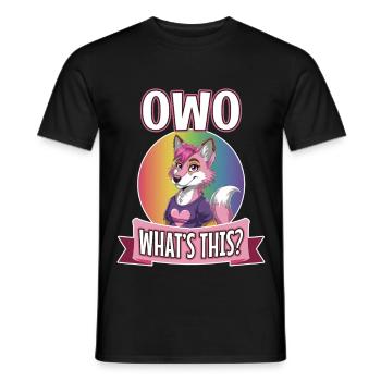 OwO What's This? - Männer T-Shirt - Schwarz - Vorne - AI Model Male 178 light (178cm)