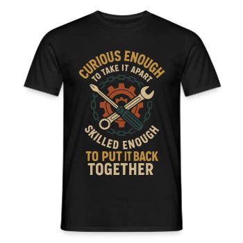 Curious Enough Take It Apart lustige Garage - Männer T-Shirt - Schwarz - Vorne - AI Model Male 178 light (178cm)