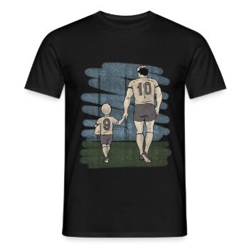 Rugby complicity father and son - Men's T-Shirt - black - Front - AI Model Male 178 light (178cm)