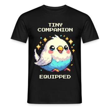 Petit compagnon équipé | Perruche - T-shirt homme - noir - Devant - AI Model Male 178 light (178cm)