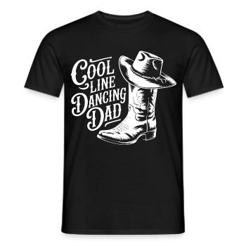 Casual Western Style Cowboy Dad Line Dance Design - Men's T-Shirt - black - Front - AI Model Male 178 light (178cm)