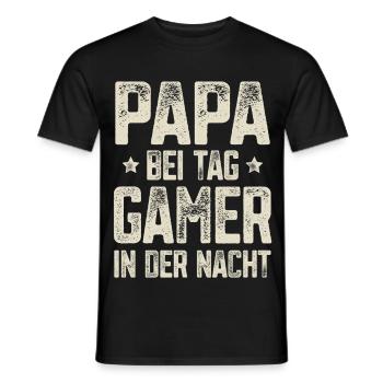Papa Gamer Gaming - Männer T-Shirt - Schwarz - Vorne - AI Model Male 178 light (178cm)