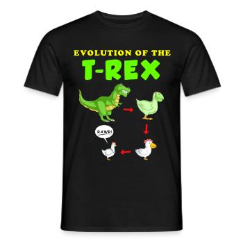 Die Entwicklung der T-Rex-Dinosaurier-Illustration - Männer T-Shirt - Schwarz - Vorne - AI Model Male 178 light (178cm)