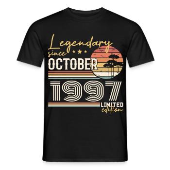 October 1997 Gift - Awesome Since October 1997 - Men's T-Shirt - black - Front - AI Model Male 178 light (178cm)