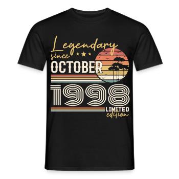October 1998 Gift - Awesome Since October 1998 - Men's T-Shirt - black - Front - AI Model Male 178 light (178cm)