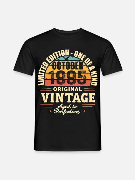 Retro October 1995 - birthday october 1995 - Men's T-Shirt - black