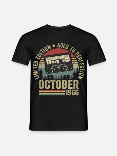Oldtimer Oktober 1966 Geburtstag Geschenk Oktober - Männer T-Shirt - Schwarz