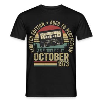 Classic Car October 1973 Birthday Gift October - Men's T-Shirt - black - Front - AI Model Male 178 light (178cm)