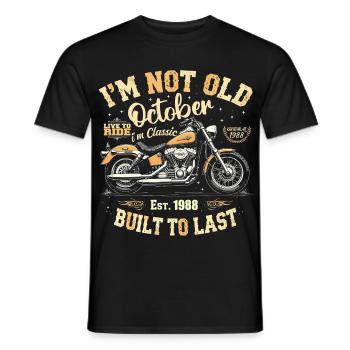 Birthday October 1988 Anniversary October 1988 - Men's T-Shirt - black - Front - AI Model Male 178 light (178cm)