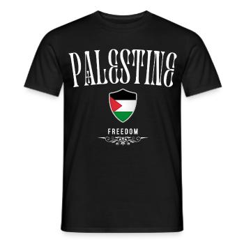 Palestine, minimalist elegant design - Men's T-Shirt - black - Front - AI Model Male 178 light (178cm)