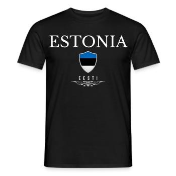 Estonia, elegant and minimalist design - Men's T-Shirt - black - Front - AI Model Male 178 light (178cm)