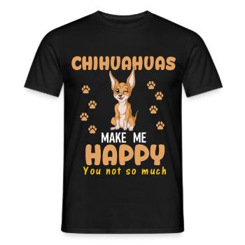 Chihuahua Clin d’œil Chien heureux T-Shirt - T-shirt homme - noir - Devant - AI Model Male 178 light (178cm)