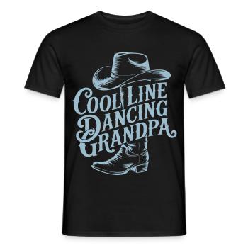Design country décontracté pour le grand-père de la danse en ligne - T-shirt homme - noir - Devant - AI Model Male 178 light (178cm)