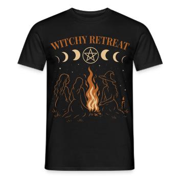 Samhain Hexen Ritual Feuer Witchy Retreat Art - Männer T-Shirt - Schwarz - Vorne - AI Model Male 178 light (178cm)