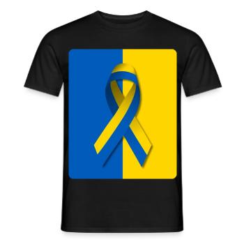 Ukraine Peace Loop Flag - Men's T-Shirt - black - Front - AI Model Male 178 light (178cm)
