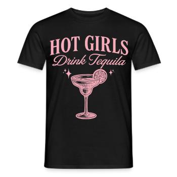 Humorvoller Aperitif Mädchen trinken Tequila - Männer T-Shirt - Schwarz - Vorne - AI Model Male 178 light (178cm)