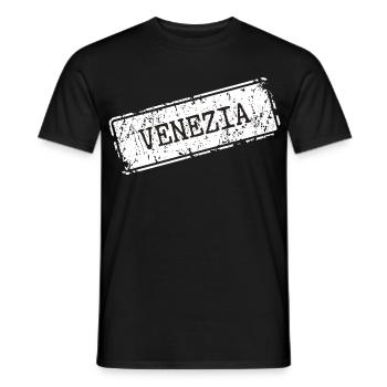 Venezia City Silhouette Design - T-shirt homme - noir - Devant - AI Model Male 178 light (178cm)