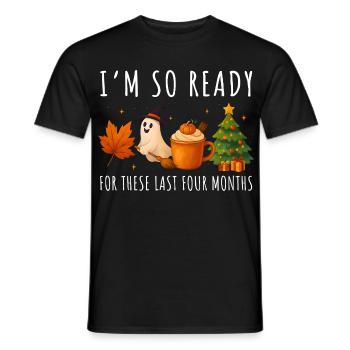 Autumnal Halloween and Christmas greetings - Men's T-Shirt - black - Front - AI Model Male 178 light (178cm)