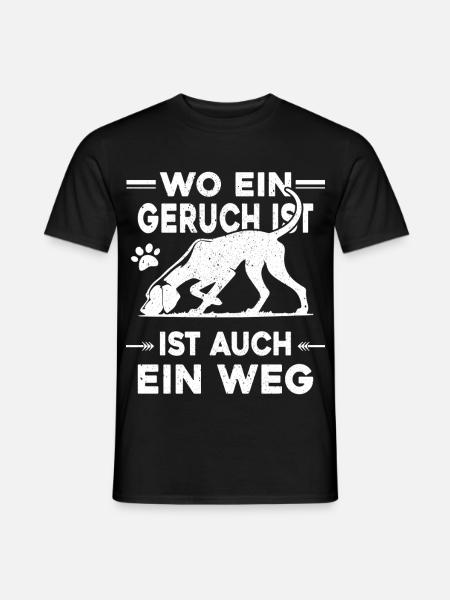 Mantrailing - Wo ein Geruch da ein Weg - Männer T-Shirt - Schwarz
