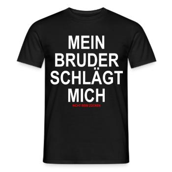 Mein Bruder Schlägt Mich nicht beim zocken - Männer T-Shirt - Schwarz - Vorne - AI Model Male 178 light (178cm)