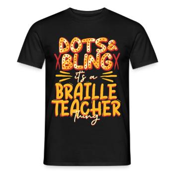 Braille Lehrer Blindenschrift Punktum - Männer T-Shirt - Schwarz - Vorne - AI Model Male 178 light (178cm)