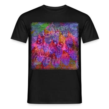 Words & Birds V1 - Men's T-Shirt - black - Front - AI Model Male 178 light (178cm)