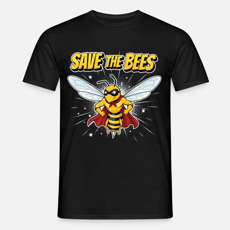 Comic Biene Heldenmotto - Männer T-Shirt - Schwarz