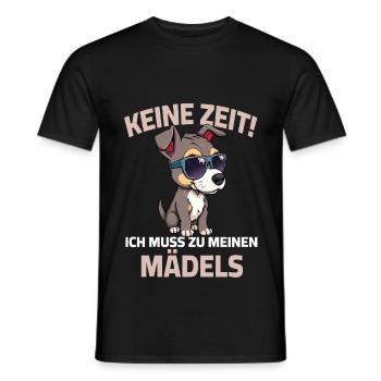 Dicton du propriétaire de chien Pas de temps que j’ai pour les filles - T-shirt homme - noir - Devant - AI Model Male 178 light (178cm)