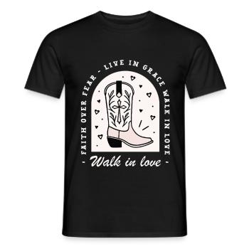 Christliche Zitate wandeln in Liebe Gnade Glaube Land - Männer T-Shirt - Schwarz - Vorne - AI Model Male 178 light (178cm)